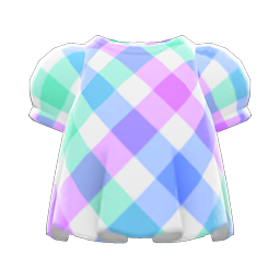 Plaid Puffed-Sleeve Shirt